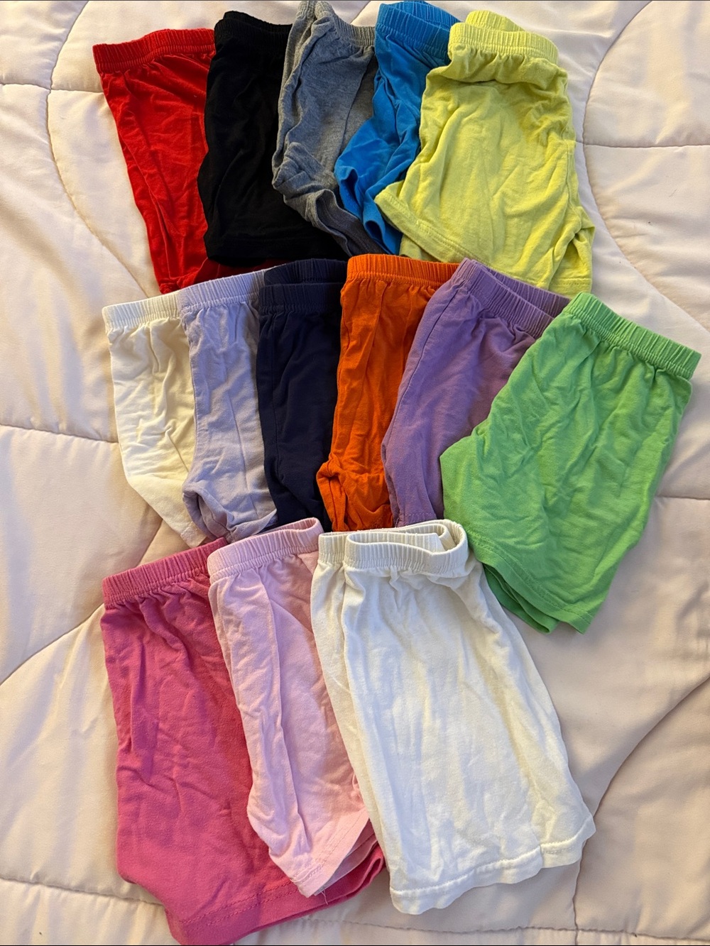 14 Pairs Of Kids Cotton Pull-On Shorts - Assorted Colors